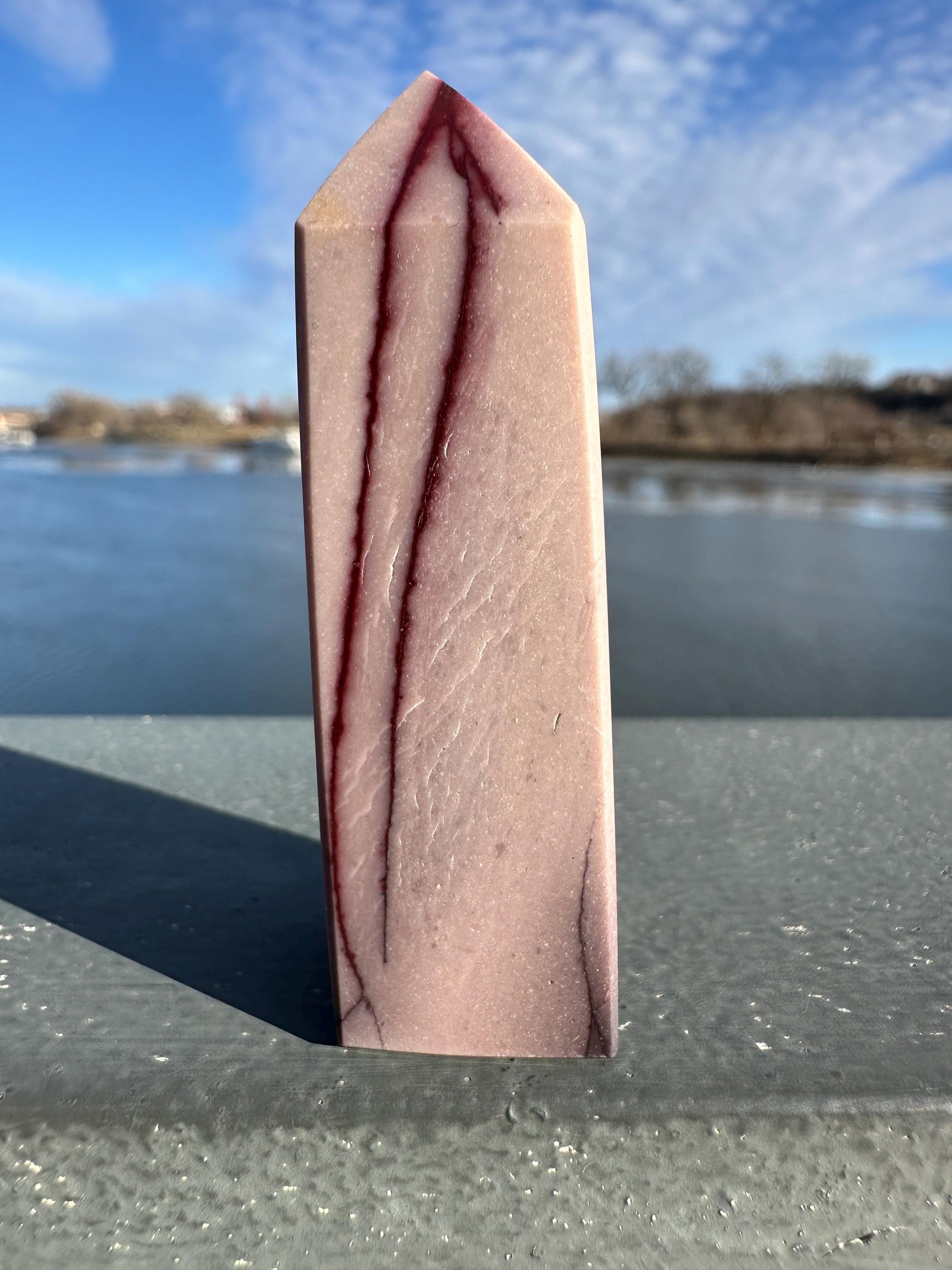 Gorgeous Natural Mookaite Jasper Tower Carving