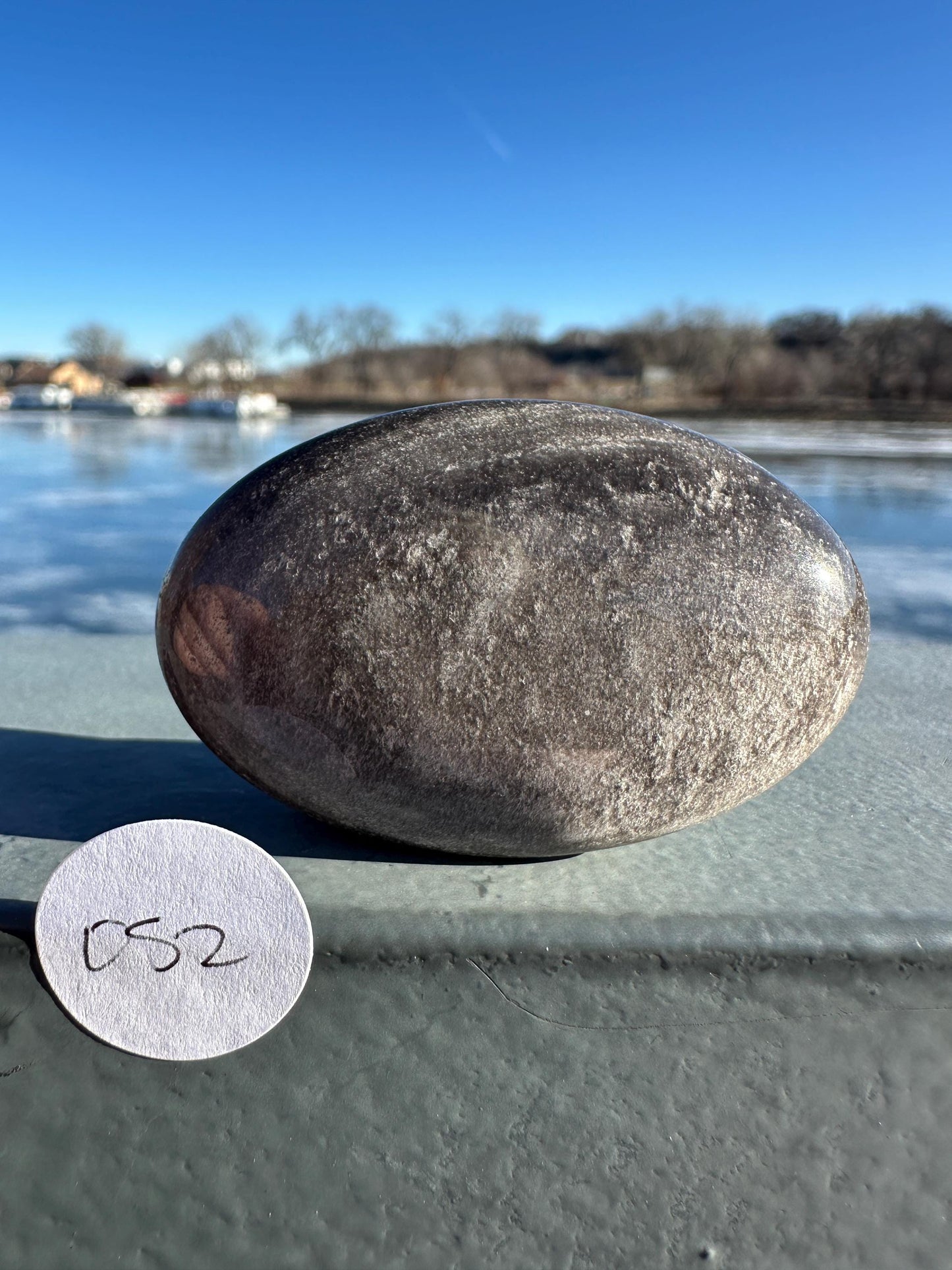 Silver Sheen Obsidian Palm Stone from Mexico