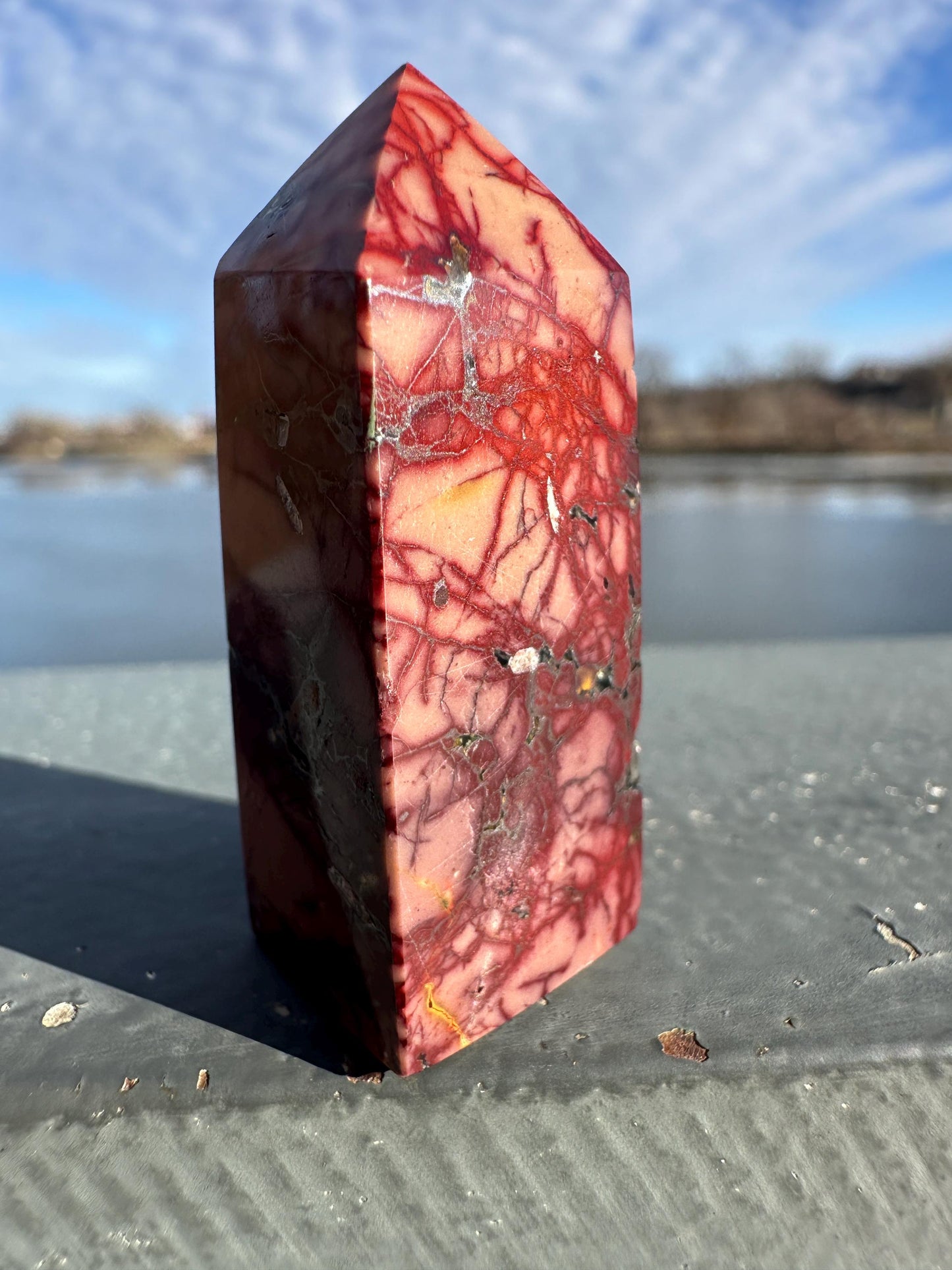Gorgeous Natural Mookaite Jasper Tower Carving