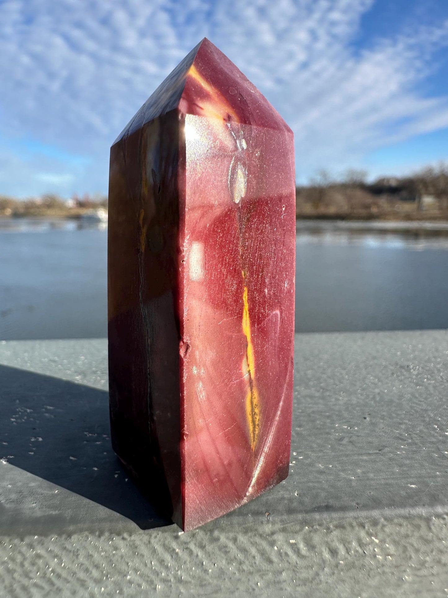 Gorgeous Natural Mookaite Jasper Tower Carving