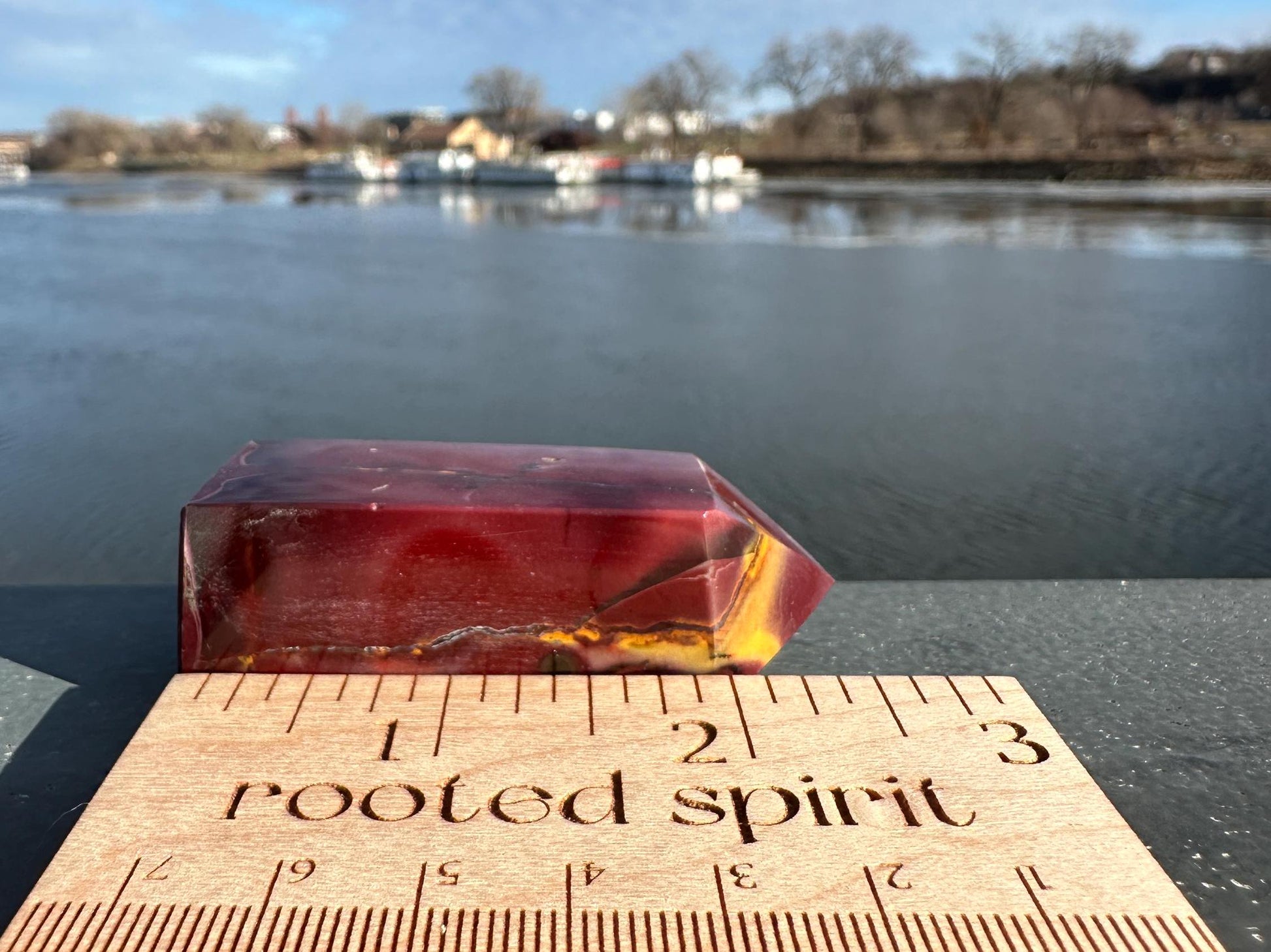 Gorgeous Natural Mookaite Jasper Tower Carving