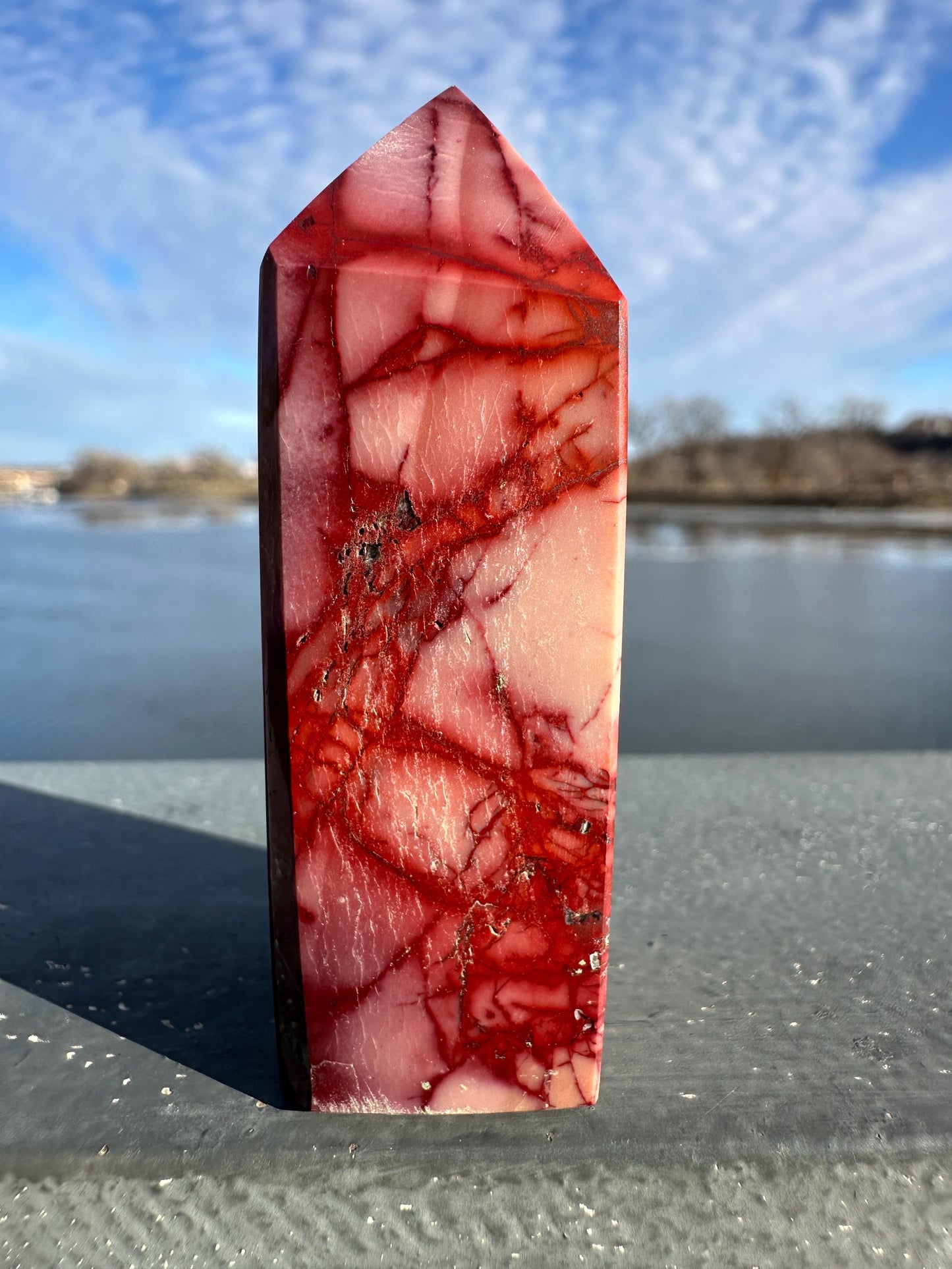 Gorgeous Natural Mookaite Jasper Tower Carving