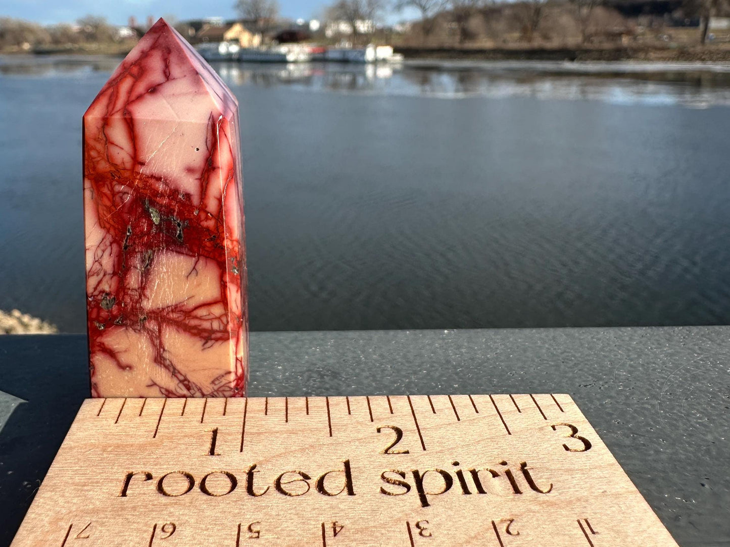 Gorgeous Natural Mookaite Jasper Tower Carving