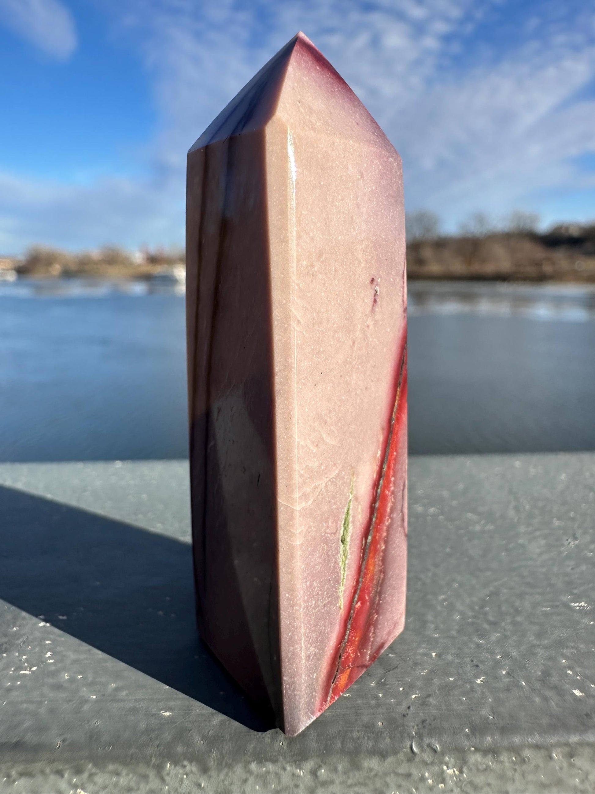 Gorgeous Natural Mookaite Jasper Tower Carving