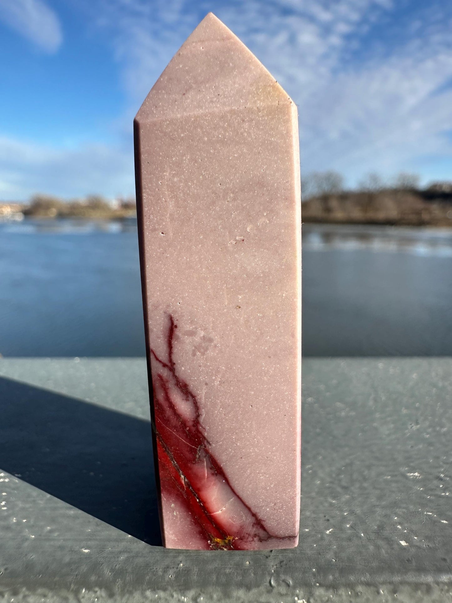 Gorgeous Natural Mookaite Jasper Tower Carving