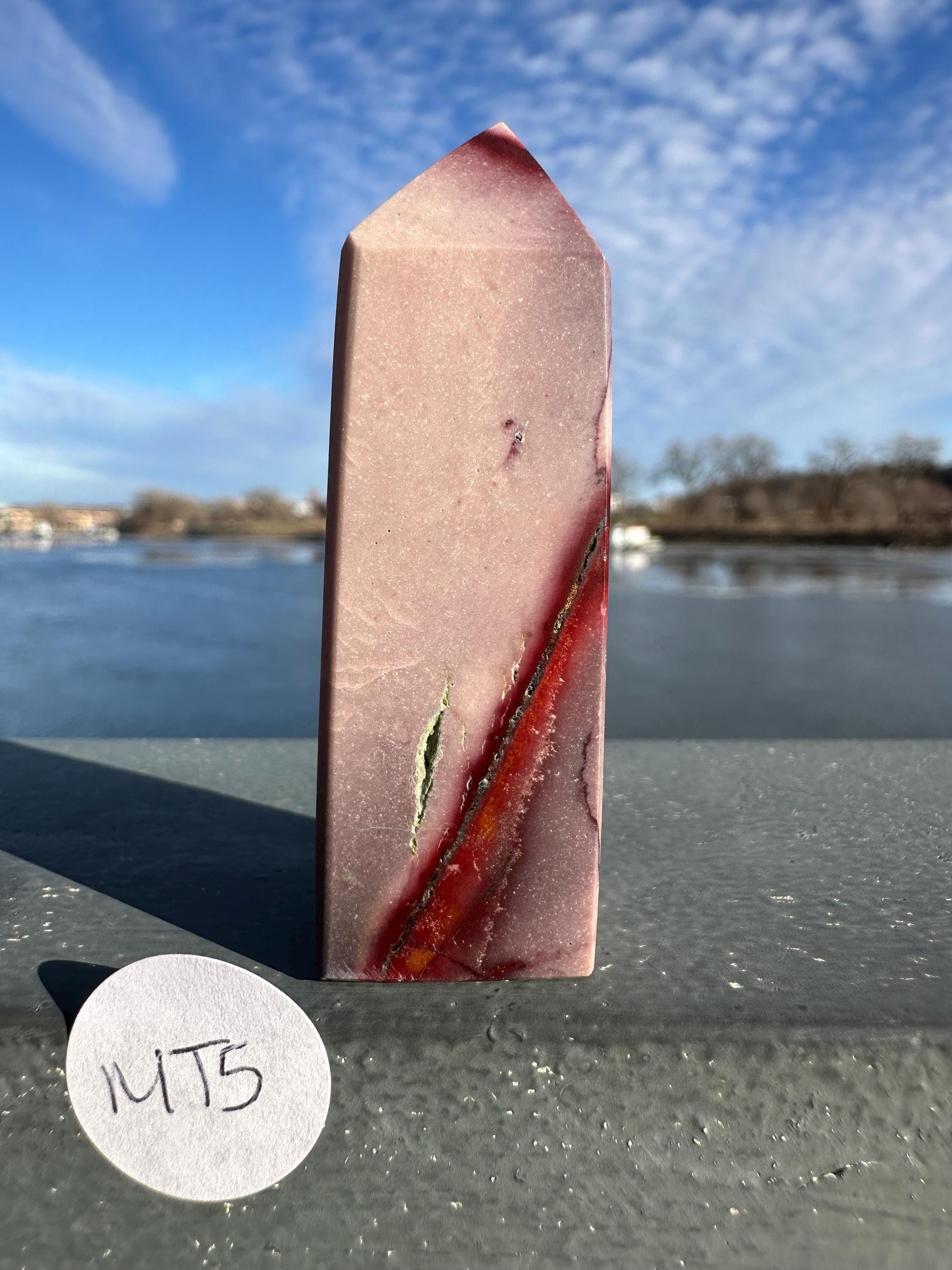 Gorgeous Natural Mookaite Jasper Tower Carving