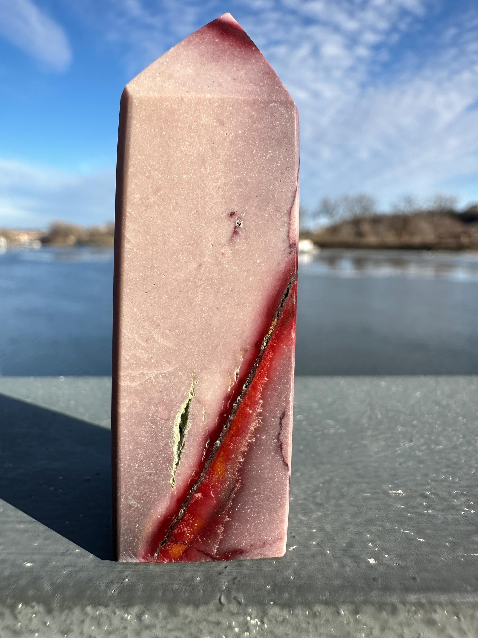 Gorgeous Natural Mookaite Jasper Tower Carving