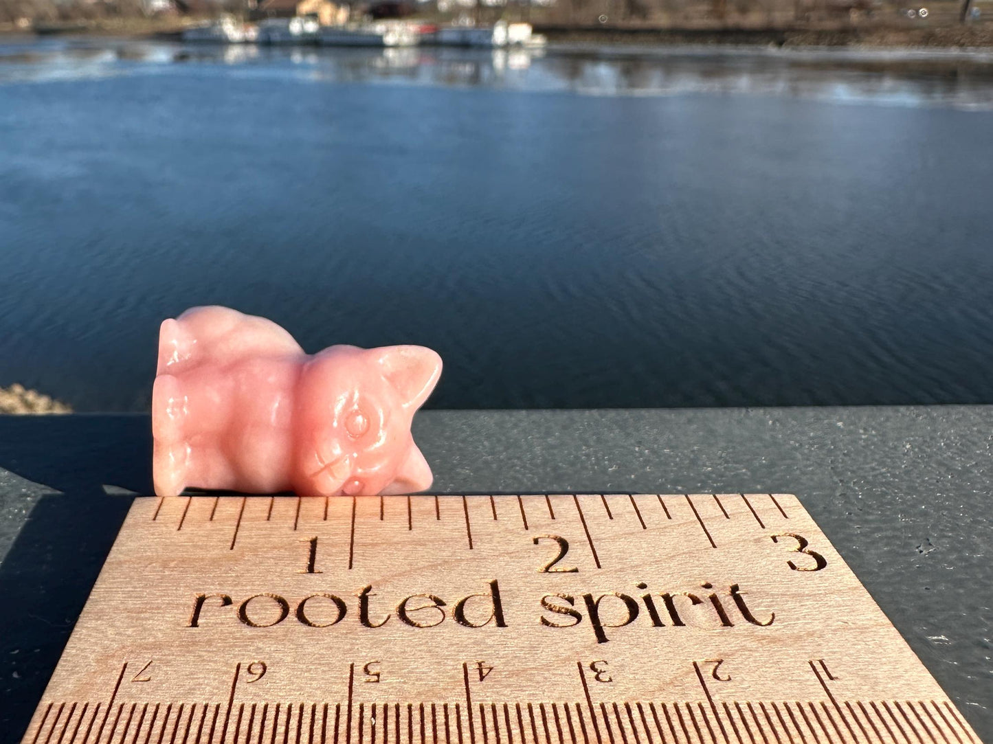 Gorgeous High Grade Pink Opal Cat Carving