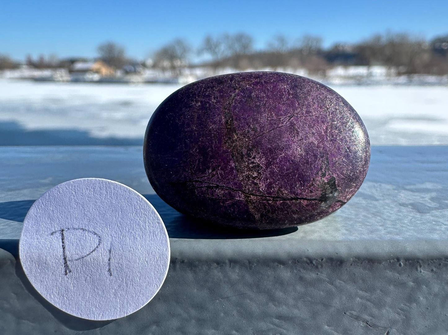 Flashy Polished Purpurite Small Crystal Palm Stone | Home Decor Crystal