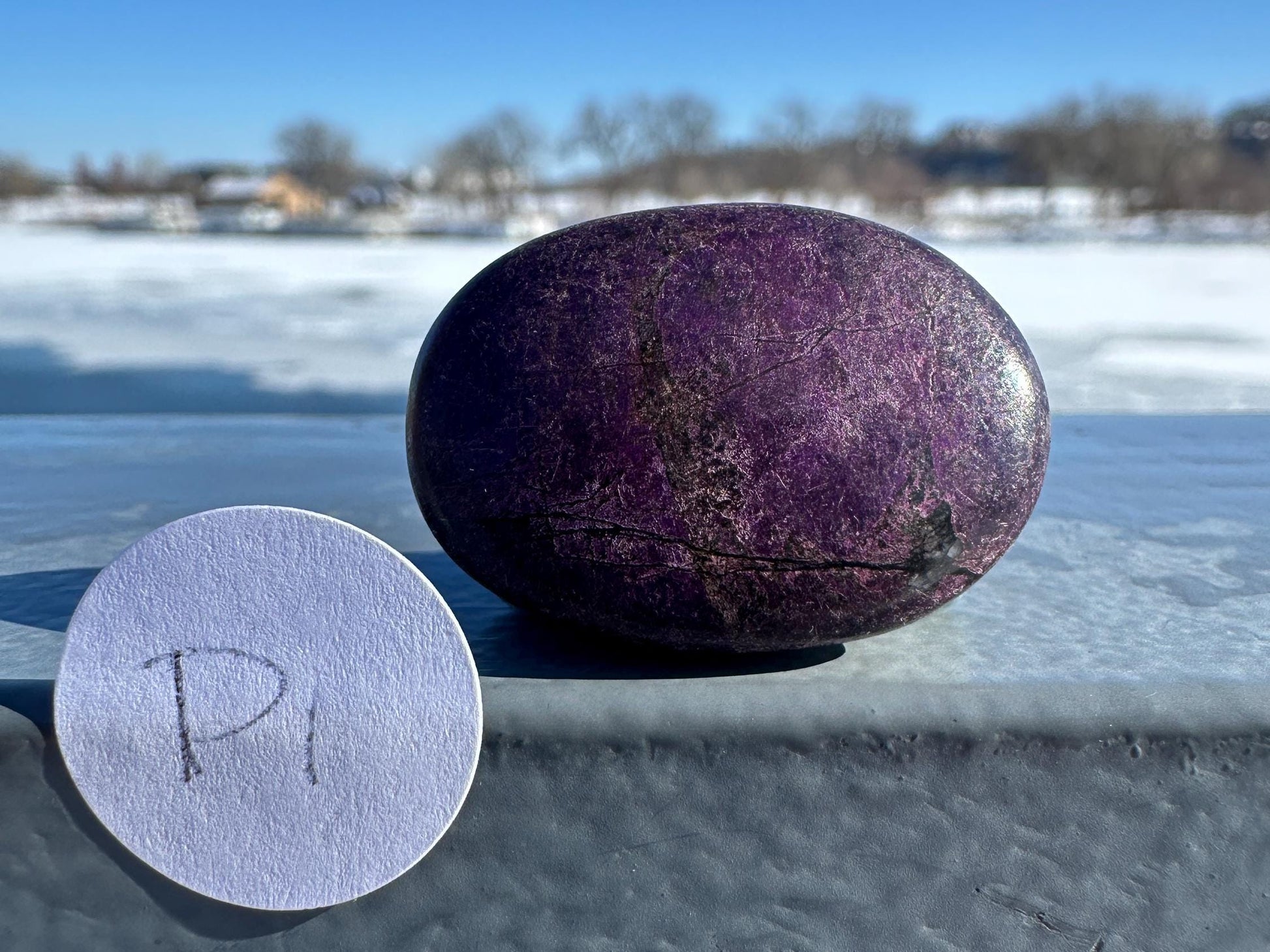 Flashy Polished Purpurite Small Crystal Palm Stone | Home Decor Crystal