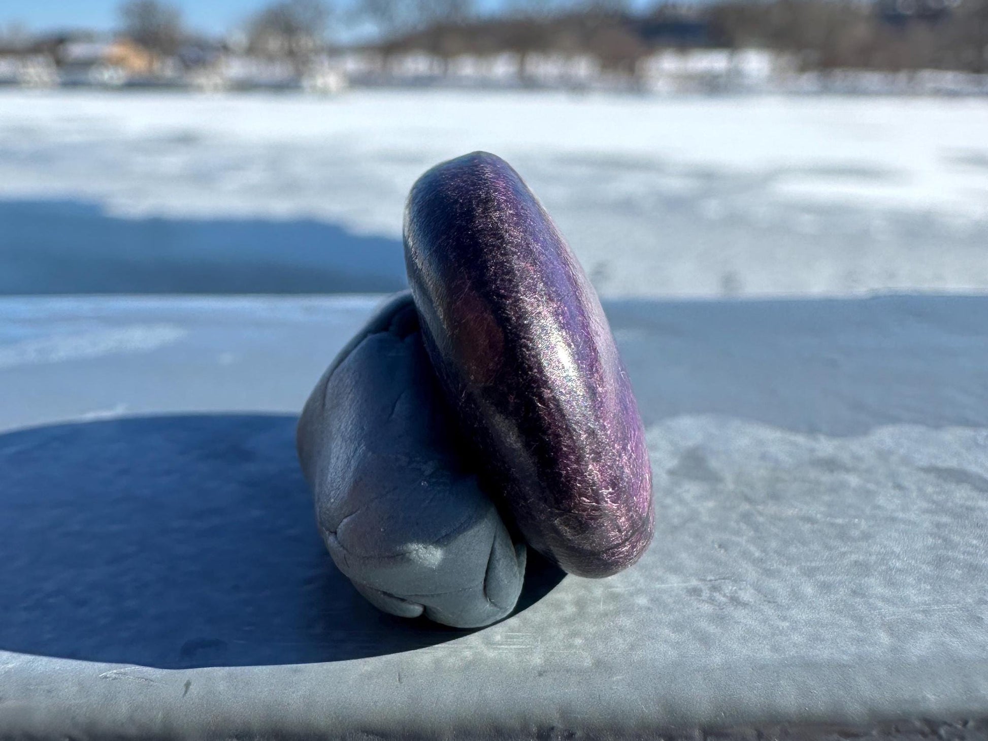 Flashy Polished Purpurite Small Crystal Palm Stone | Home Decor Crystal