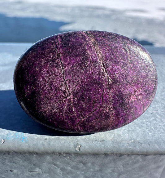 Flashy Polished Purpurite Small Crystal Palm Stone | Home Decor Crystal