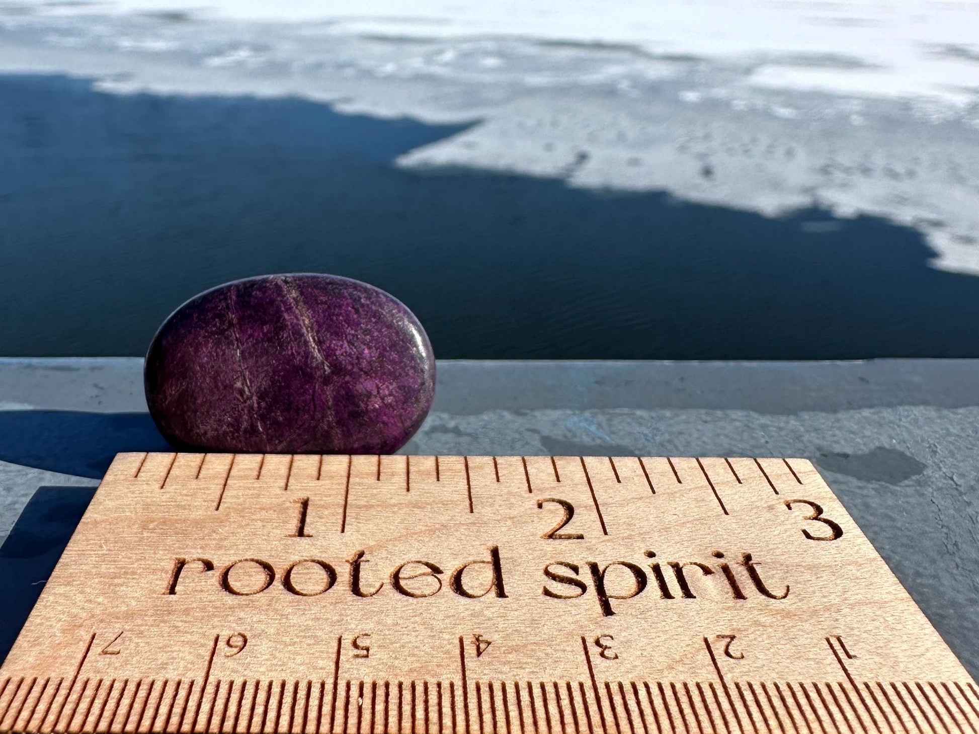 Flashy Polished Purpurite Small Crystal Palm Stone | Home Decor Crystal
