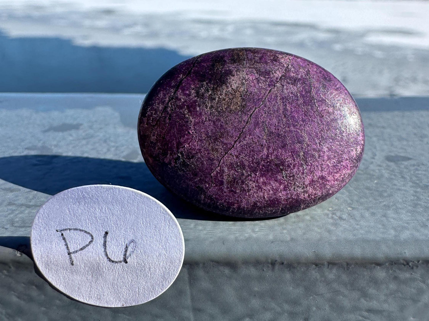 Flashy Polished Purpurite Small Crystal Palm Stone | Home Decor Crystal