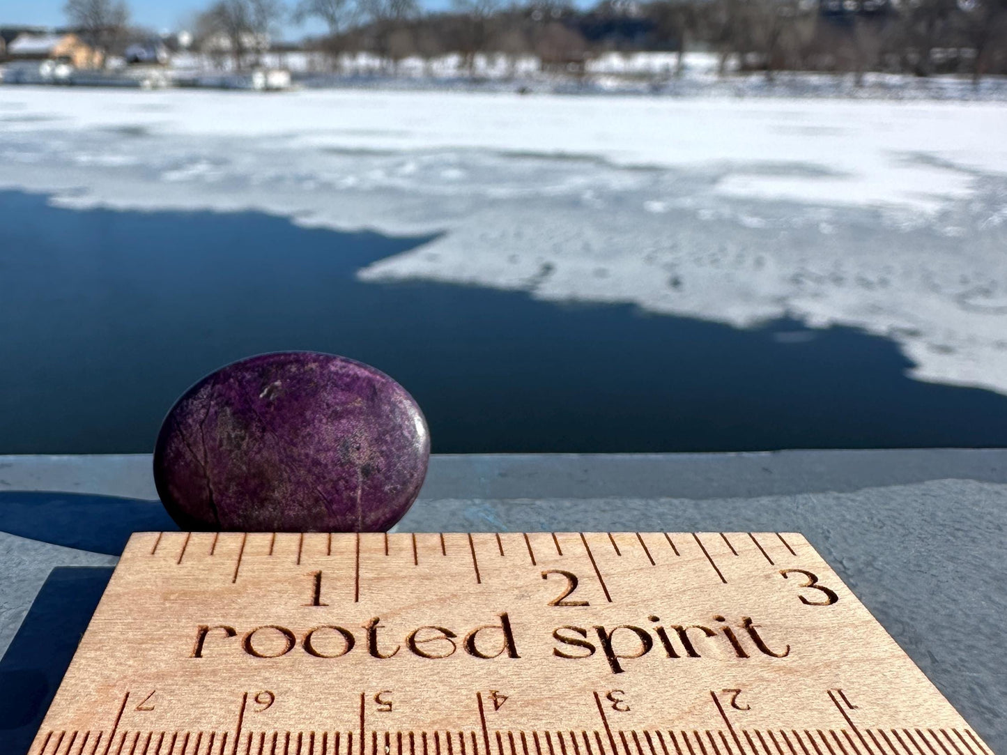 Flashy Polished Purpurite Small Crystal Palm Stone | Home Decor Crystal