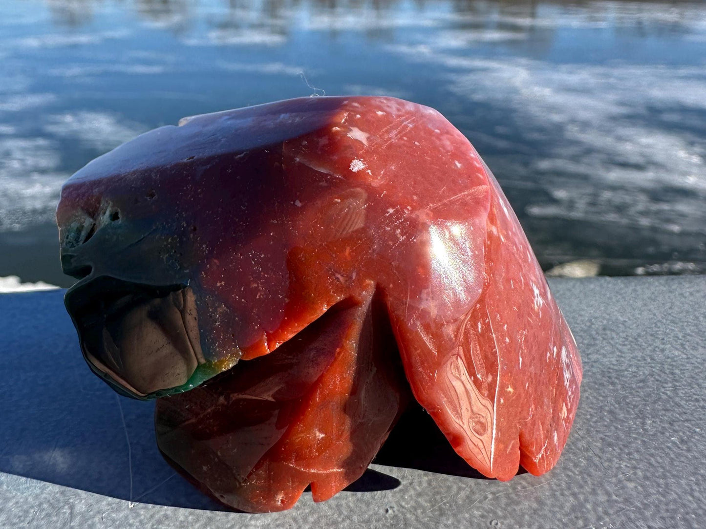 Gorgeous Indian Agate Flower Carving