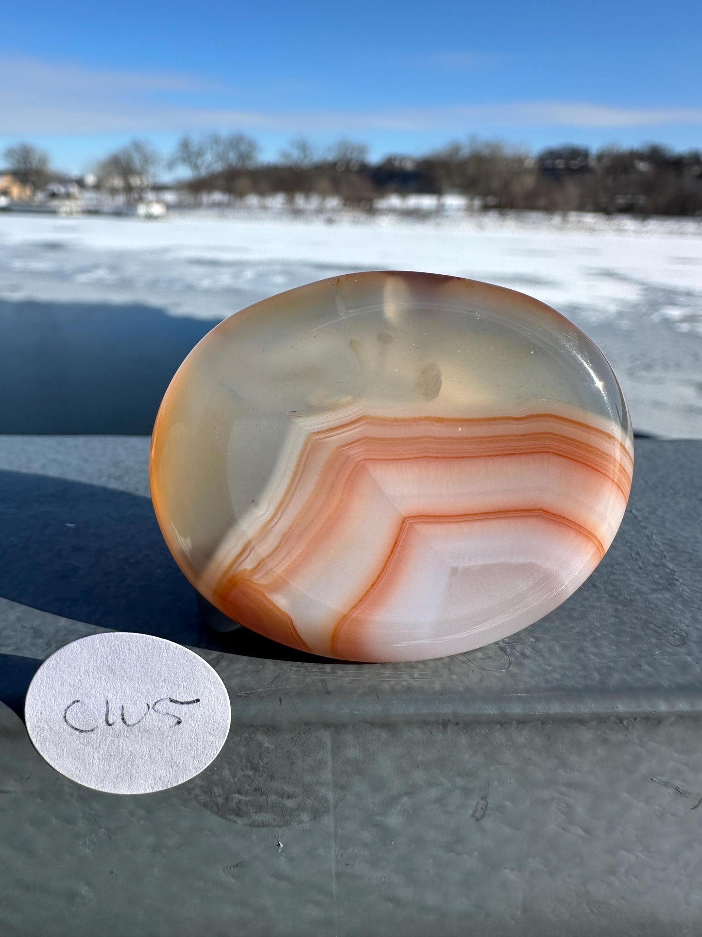 Stunning Carnelian Polished Worry Stone Carving