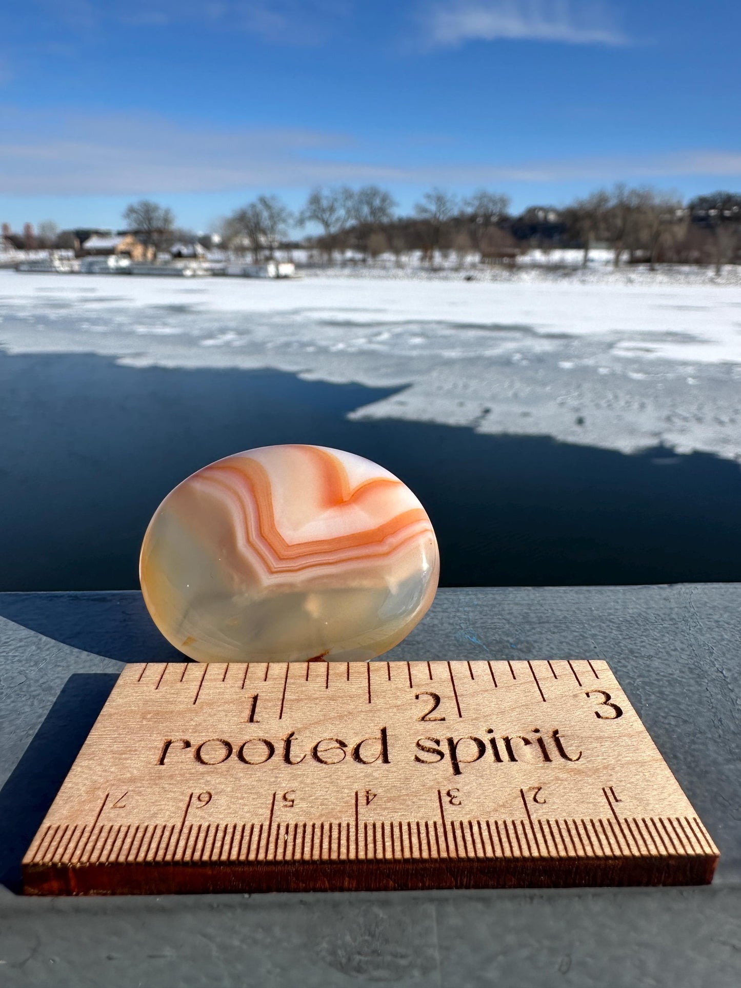 Stunning Carnelian Polished Worry Stone Carving