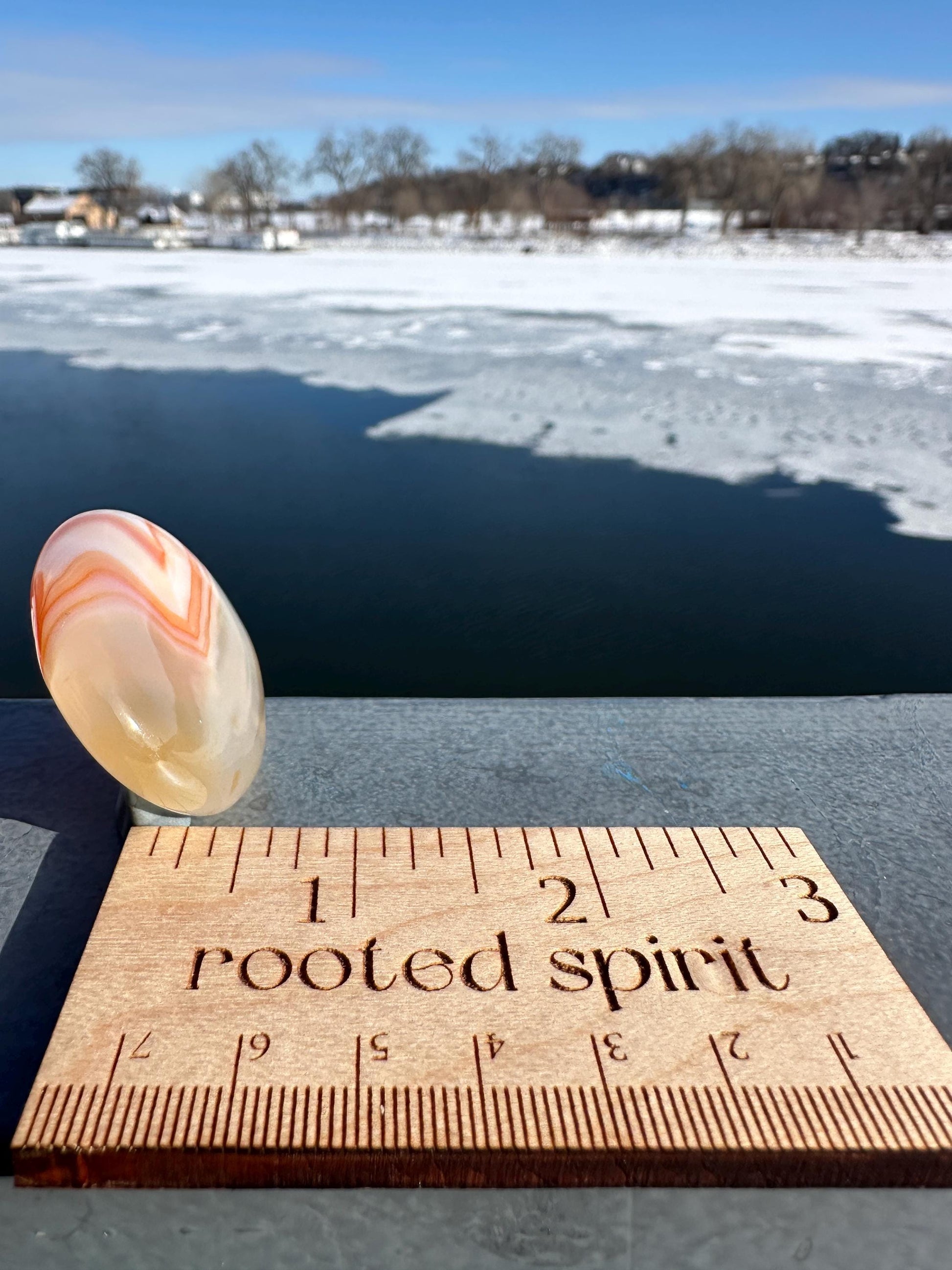 Stunning Carnelian Polished Worry Stone Carving