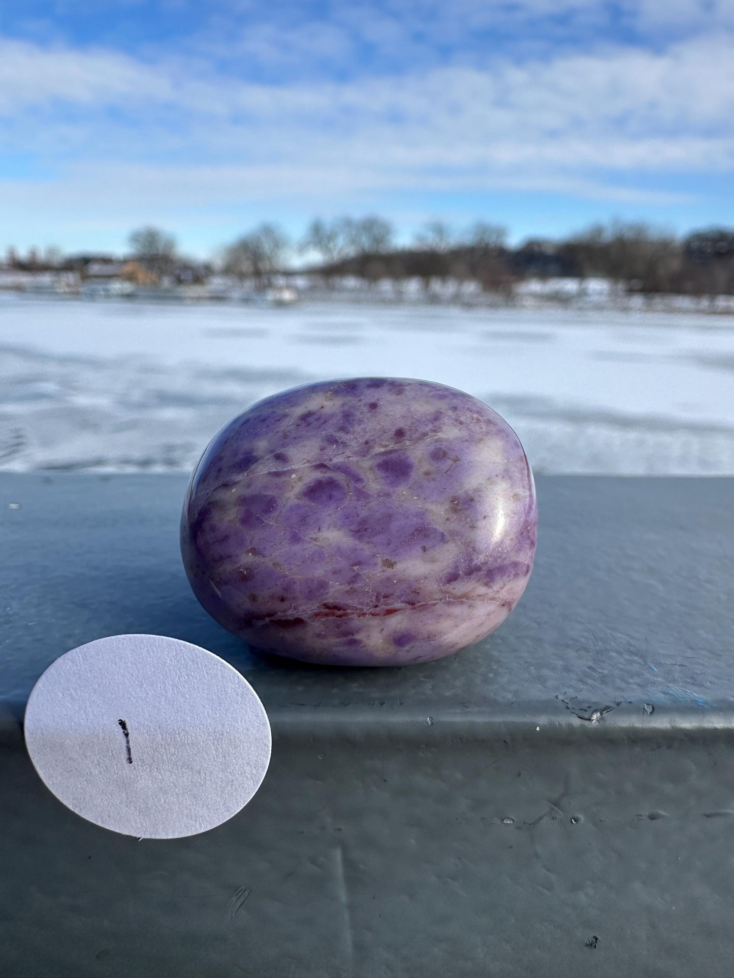 Rare Natural Lavender Jade Palm Stone from Turkey