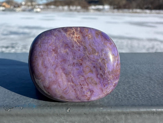 Rare Natural Lavender Jade Palm Stone from Turkey