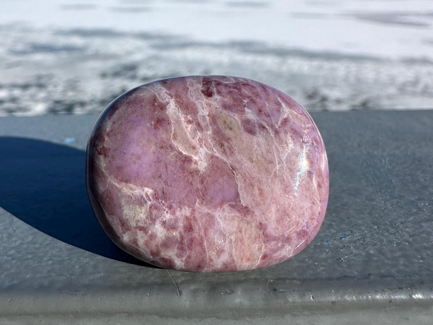 Rare Natural Lavender Jade Palm Stone from Turkey