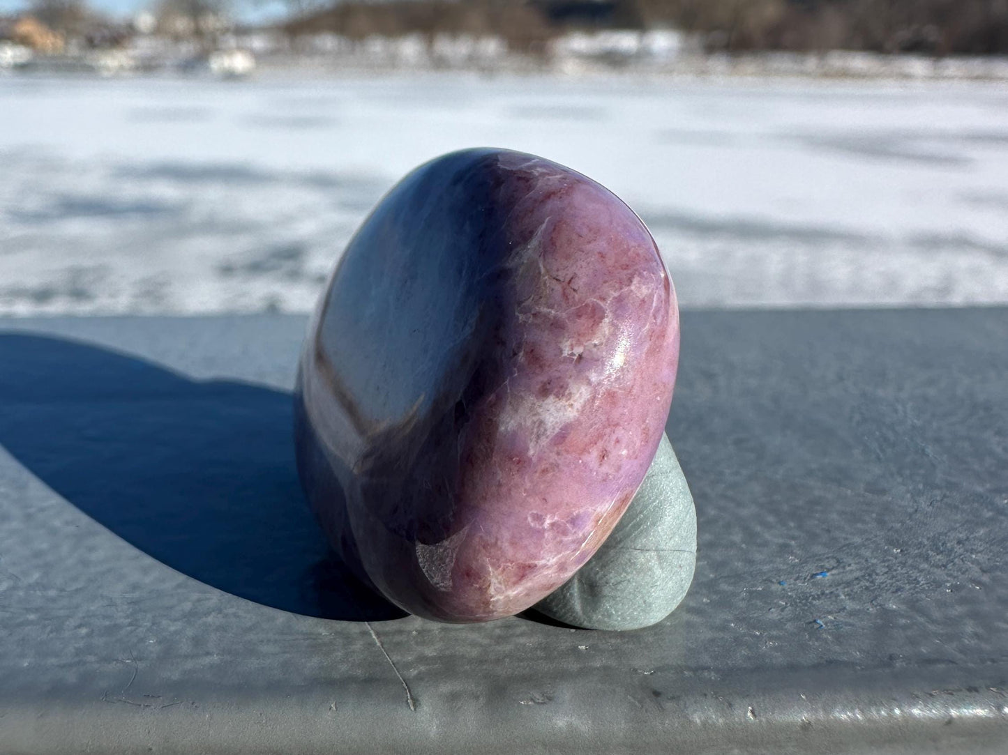 Rare Natural Lavender Jade Palm Stone from Turkey