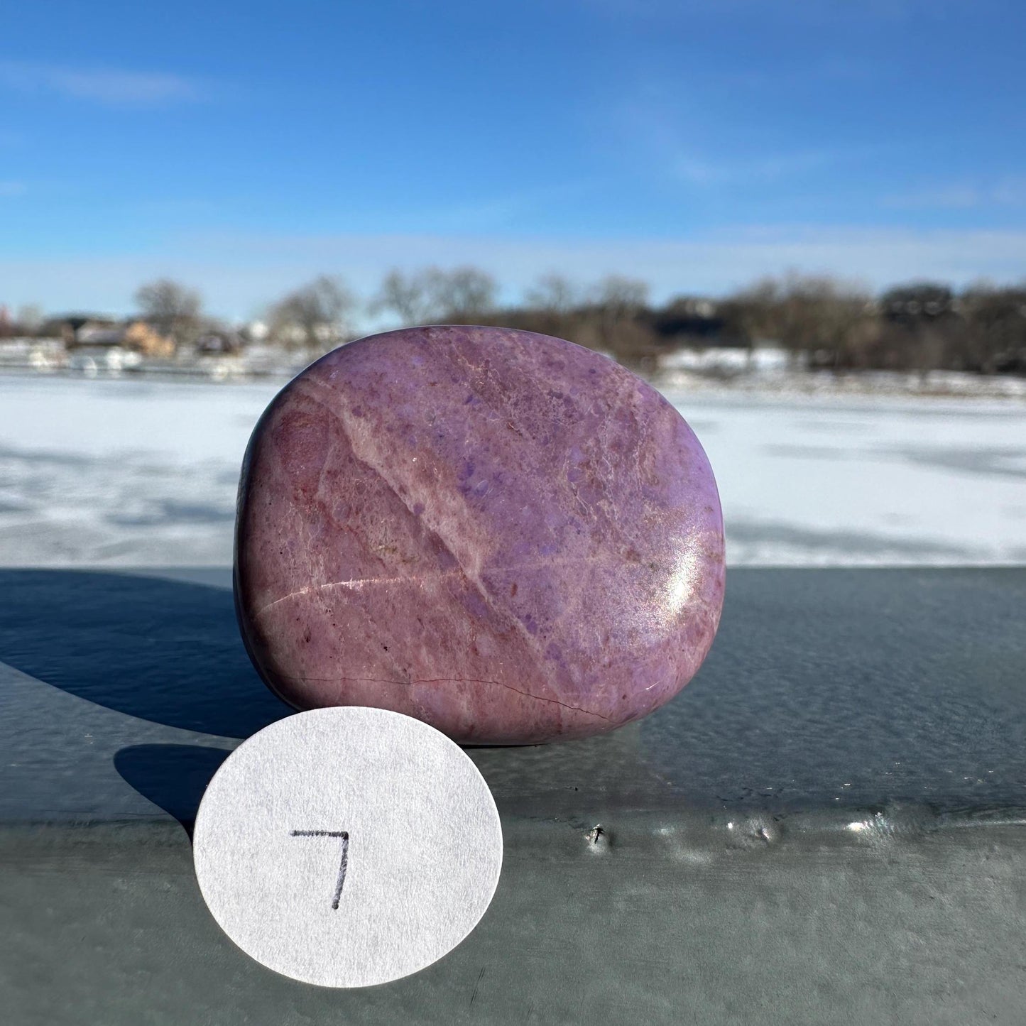Rare Natural Lavender Jade Palm Stone from Turkey