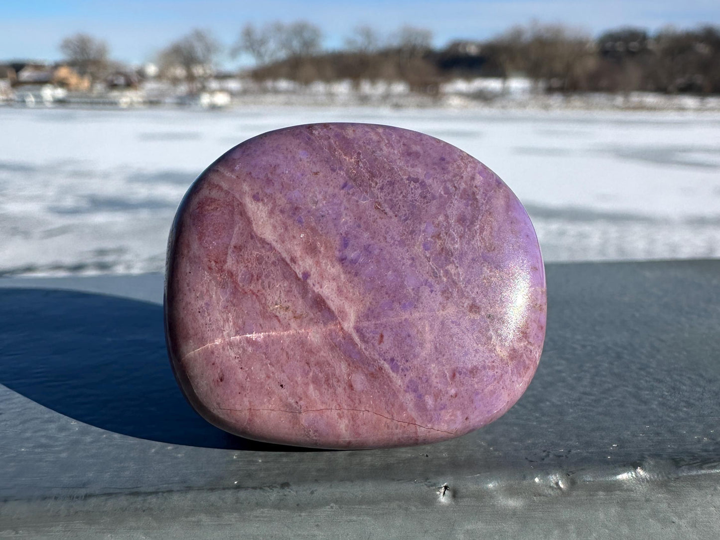 Rare Natural Lavender Jade Palm Stone from Turkey