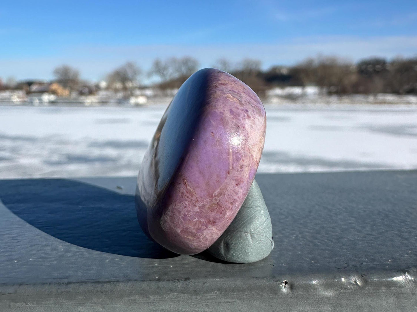 Rare Natural Lavender Jade Palm Stone from Turkey