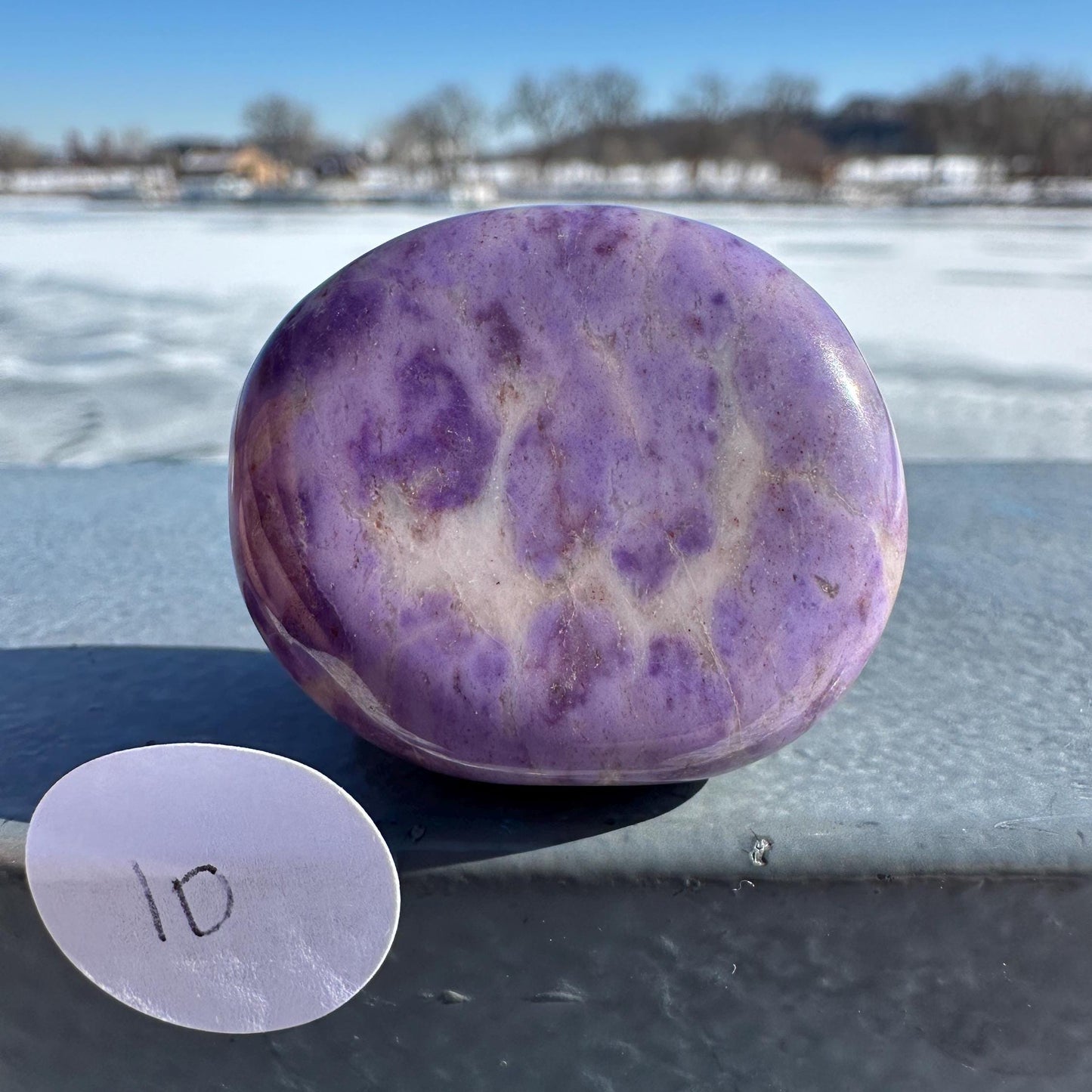 Rare Natural Lavender Jade Palm Stone from Turkey