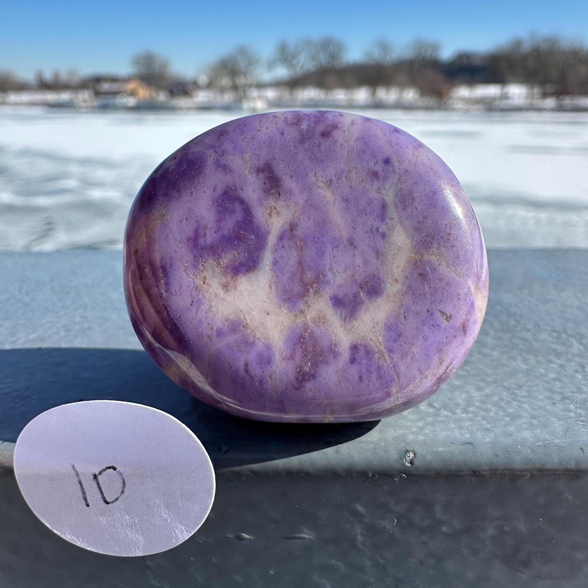 Rare Natural Lavender Jade Palm Stone from Turkey