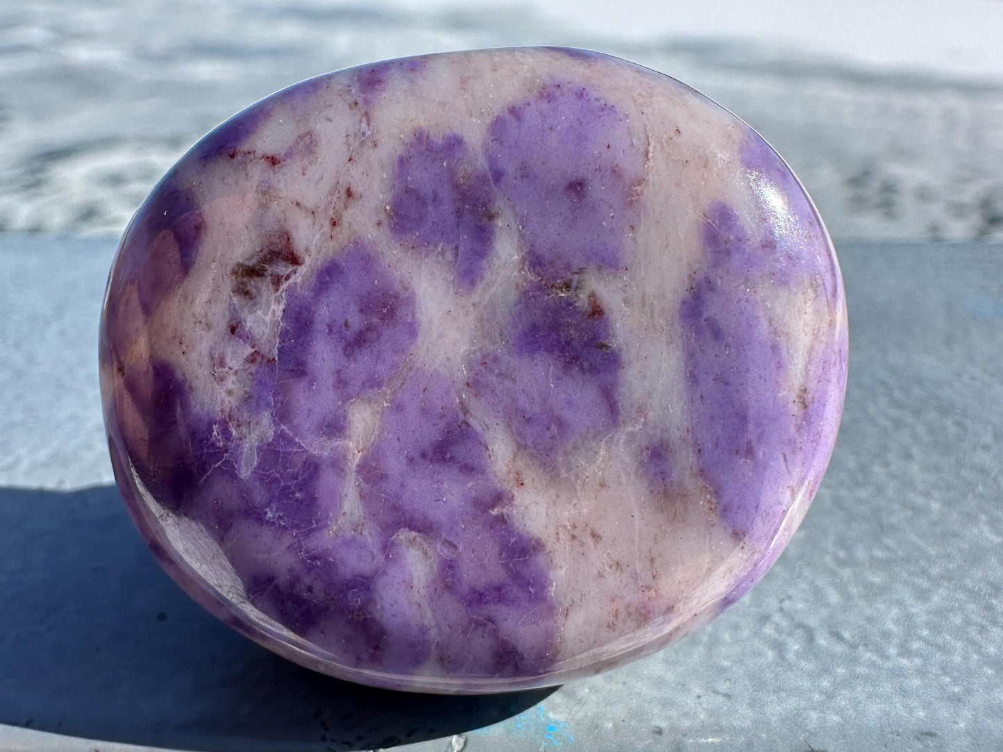 Rare Natural Lavender Jade Palm Stone from Turkey