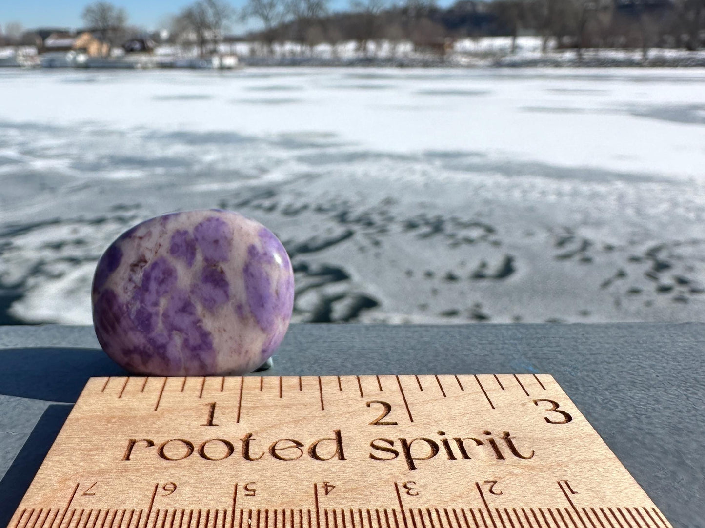 Rare Natural Lavender Jade Palm Stone from Turkey