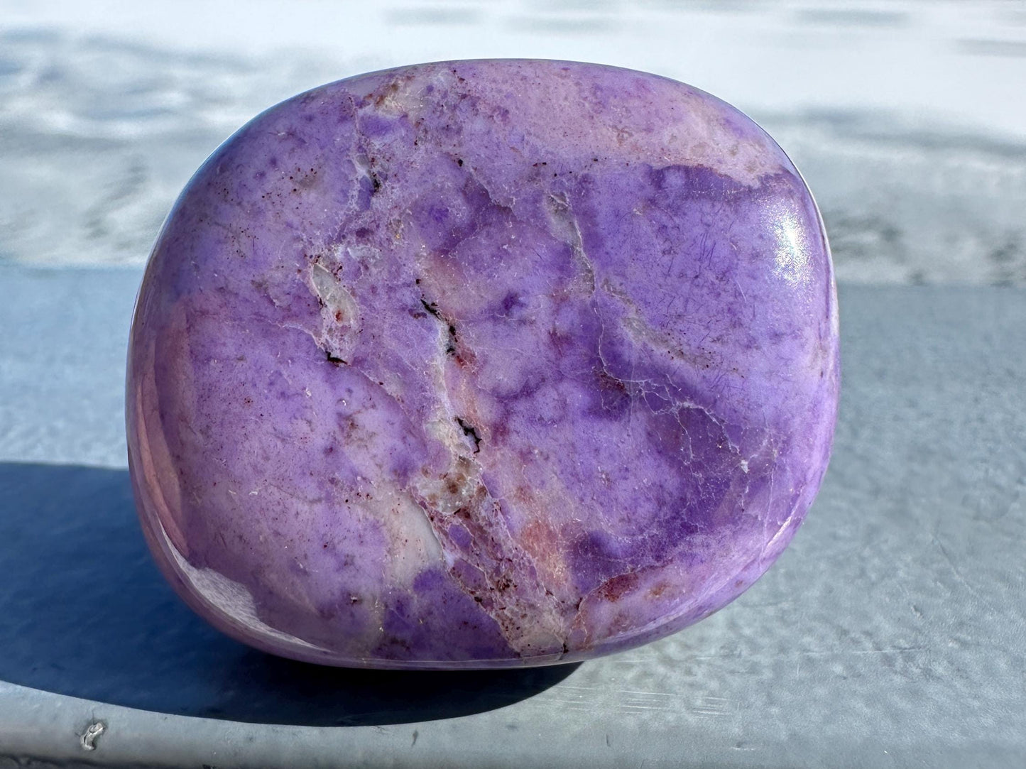 Rare Natural Lavender Jade Palm Stone from Turkey