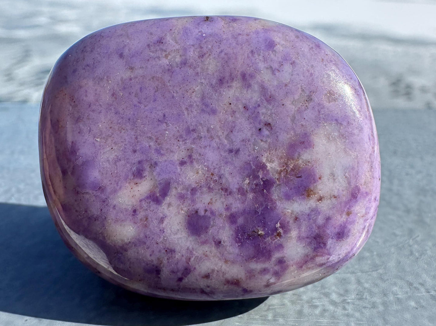 Rare Natural Lavender Jade Palm Stone from Turkey
