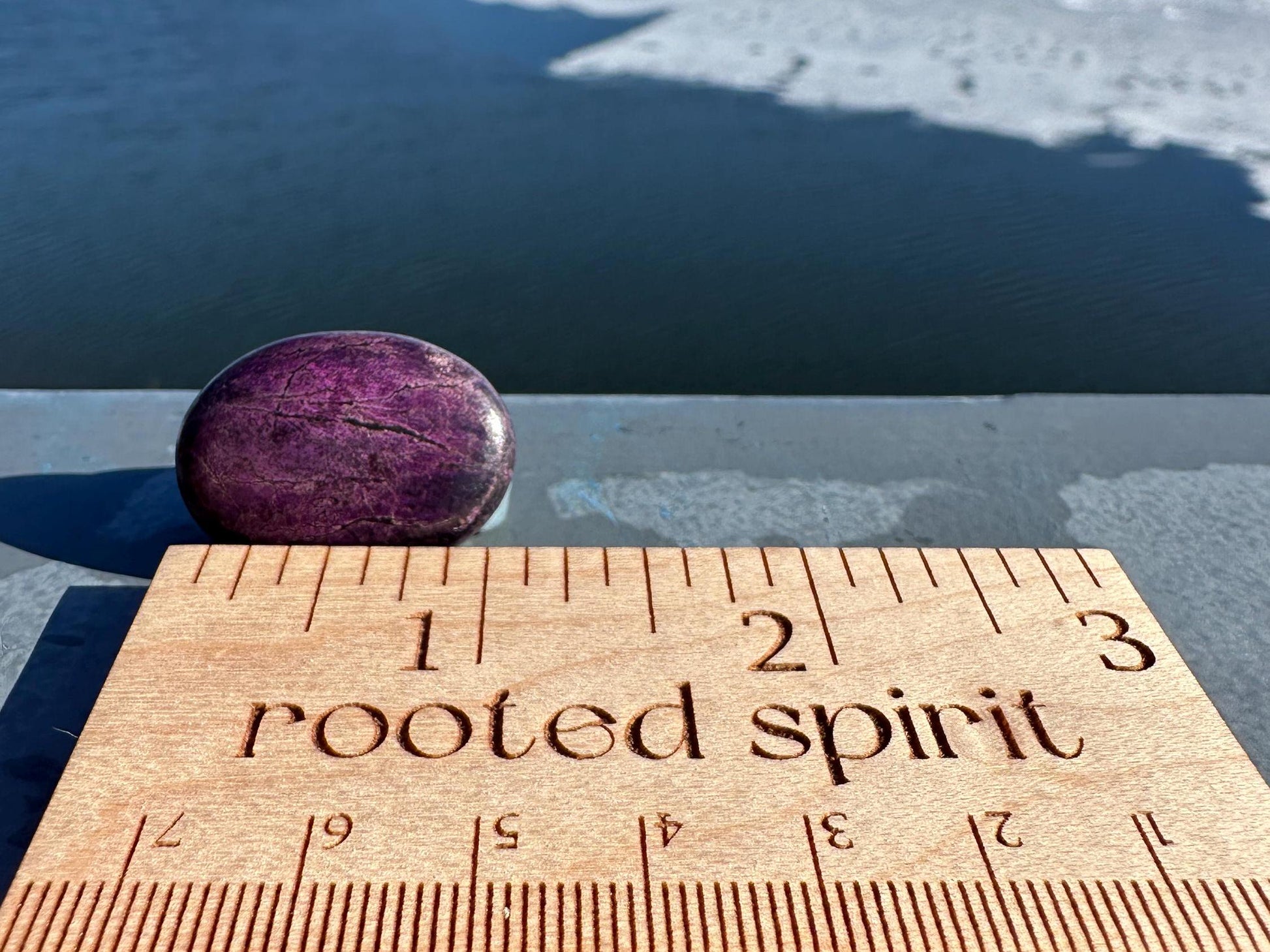 Flashy Polished Purpurite Small Crystal Palm Stone | Home Decor Crystal