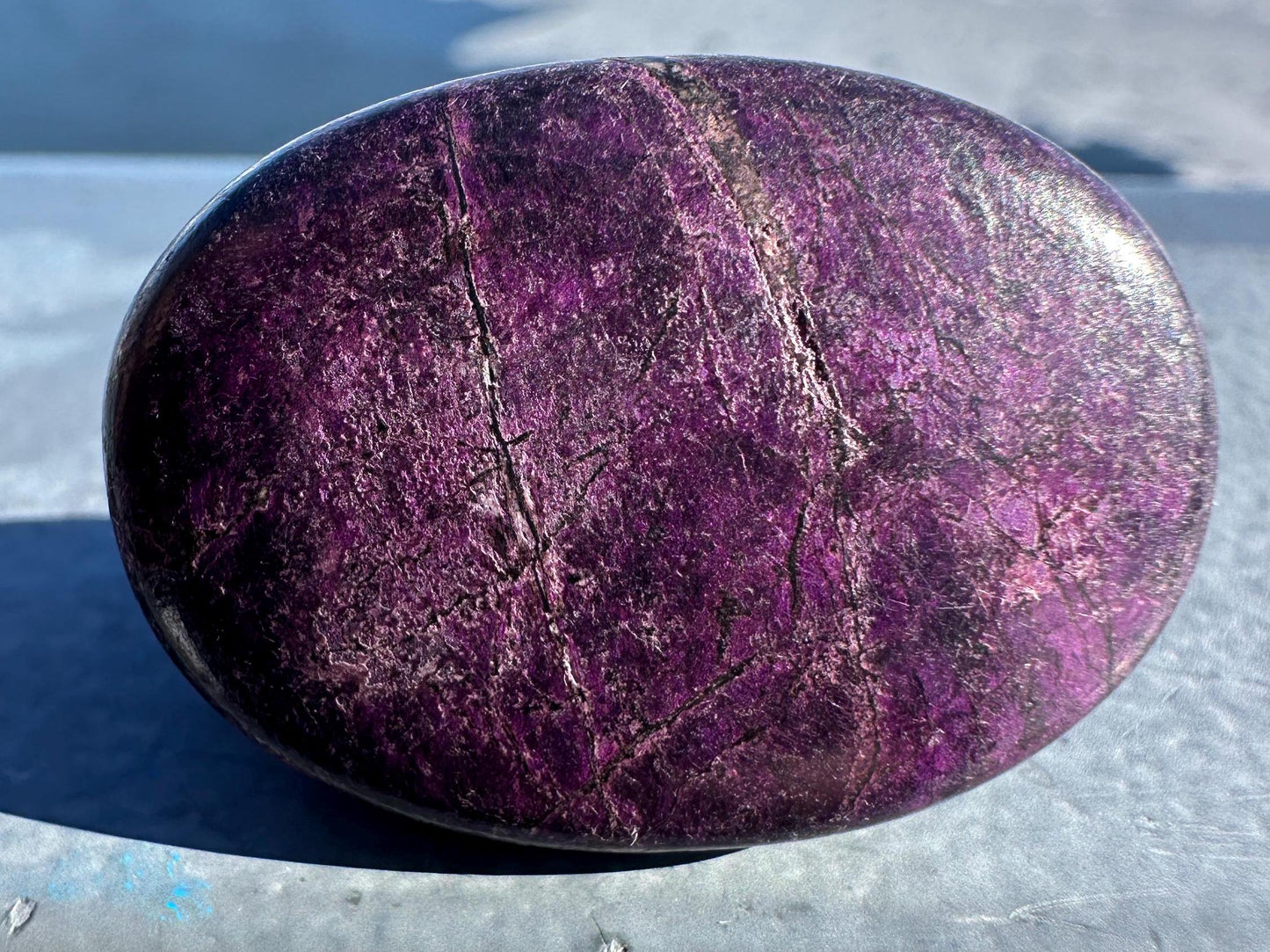 Flashy Polished Purpurite Small Crystal Palm Stone | Home Decor Crystal