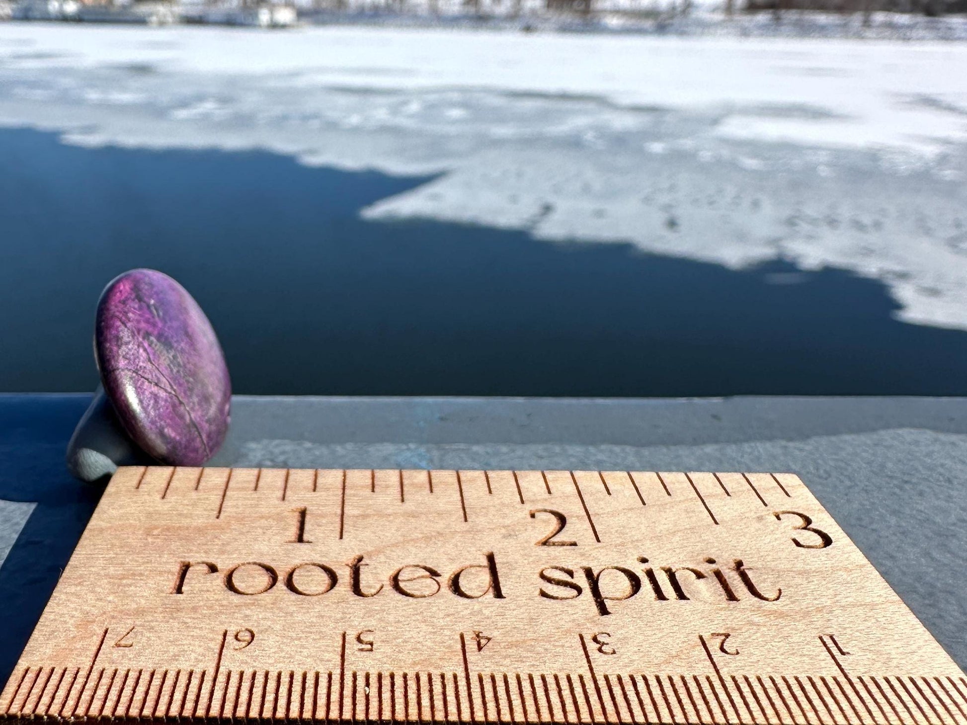 Flashy Polished Purpurite Small Crystal Palm Stone | Home Decor Crystal