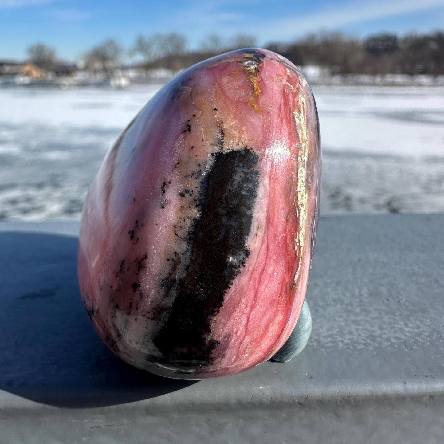 Gorgeous Natural Strawberry Opal Palm Stone