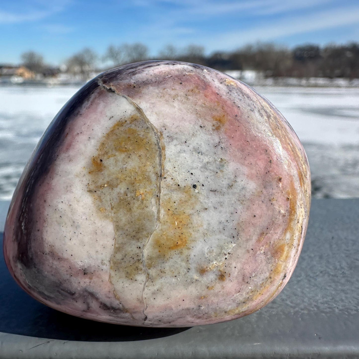 Gorgeous Natural Strawberry Opal Palm Stone