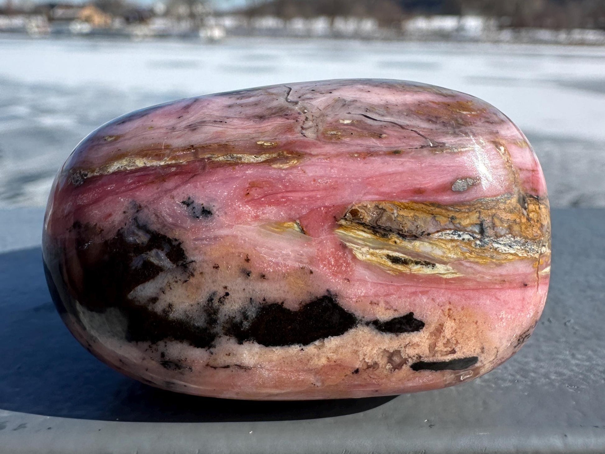 Gorgeous Natural Strawberry Opal Palm Stone