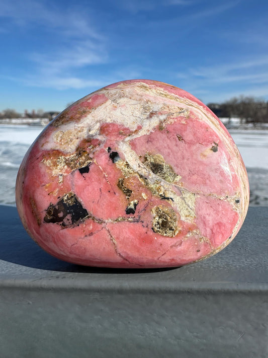 Gorgeous Natural Strawberry Opal Palm Stone