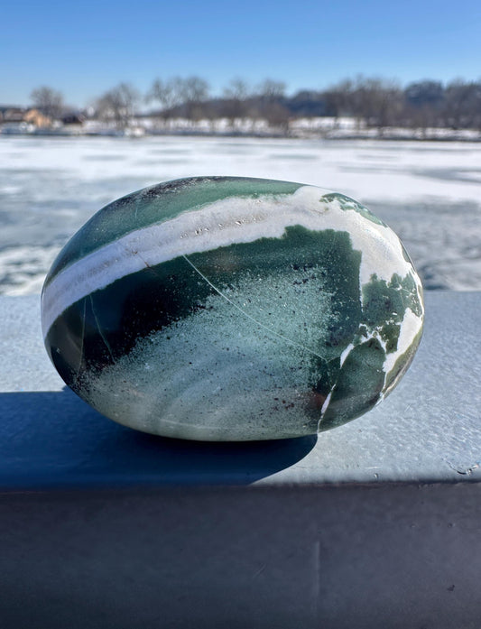 Gorgeous Green Sardonyx Palm Stone | Home Decor | Crystal and Stones