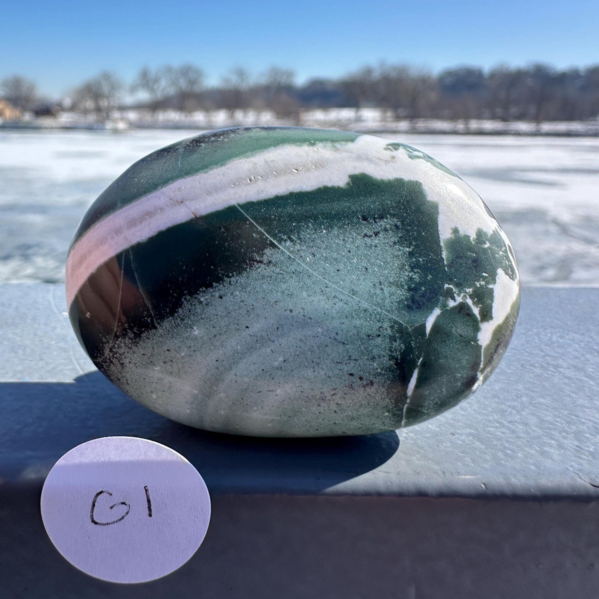 Gorgeous Green Sardonyx Palm Stone | Home Decor | Crystal and Stones