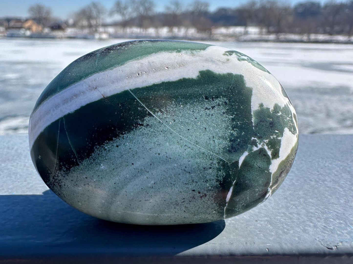 Gorgeous Green Sardonyx Palm Stone | Home Decor | Crystal and Stones