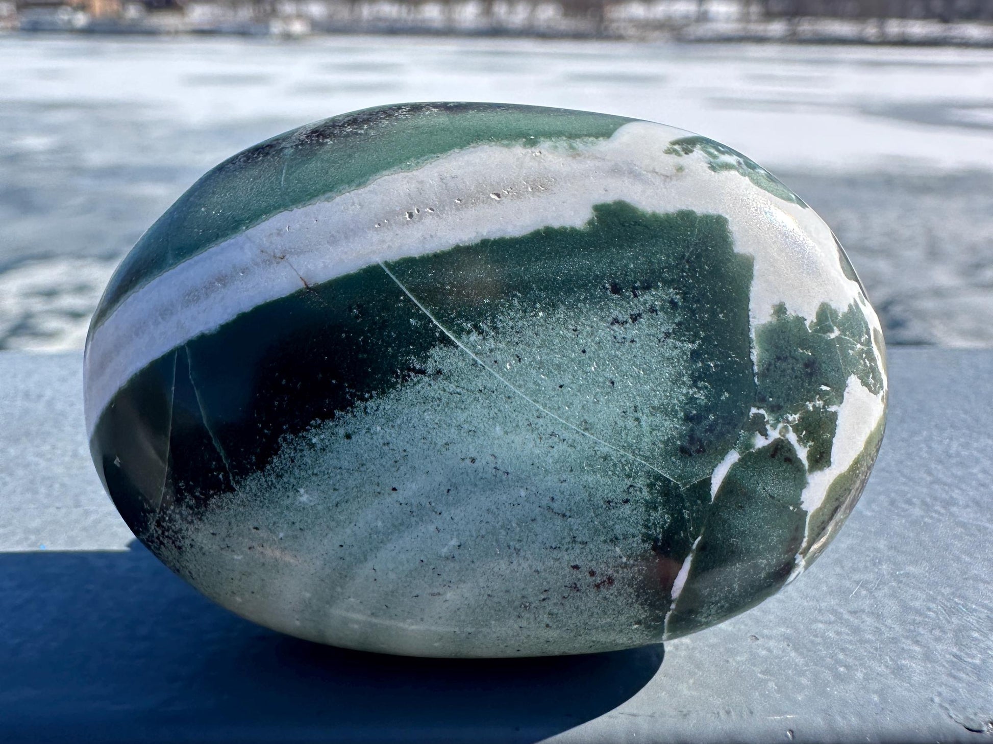 Gorgeous Green Sardonyx Palm Stone | Home Decor | Crystal and Stones