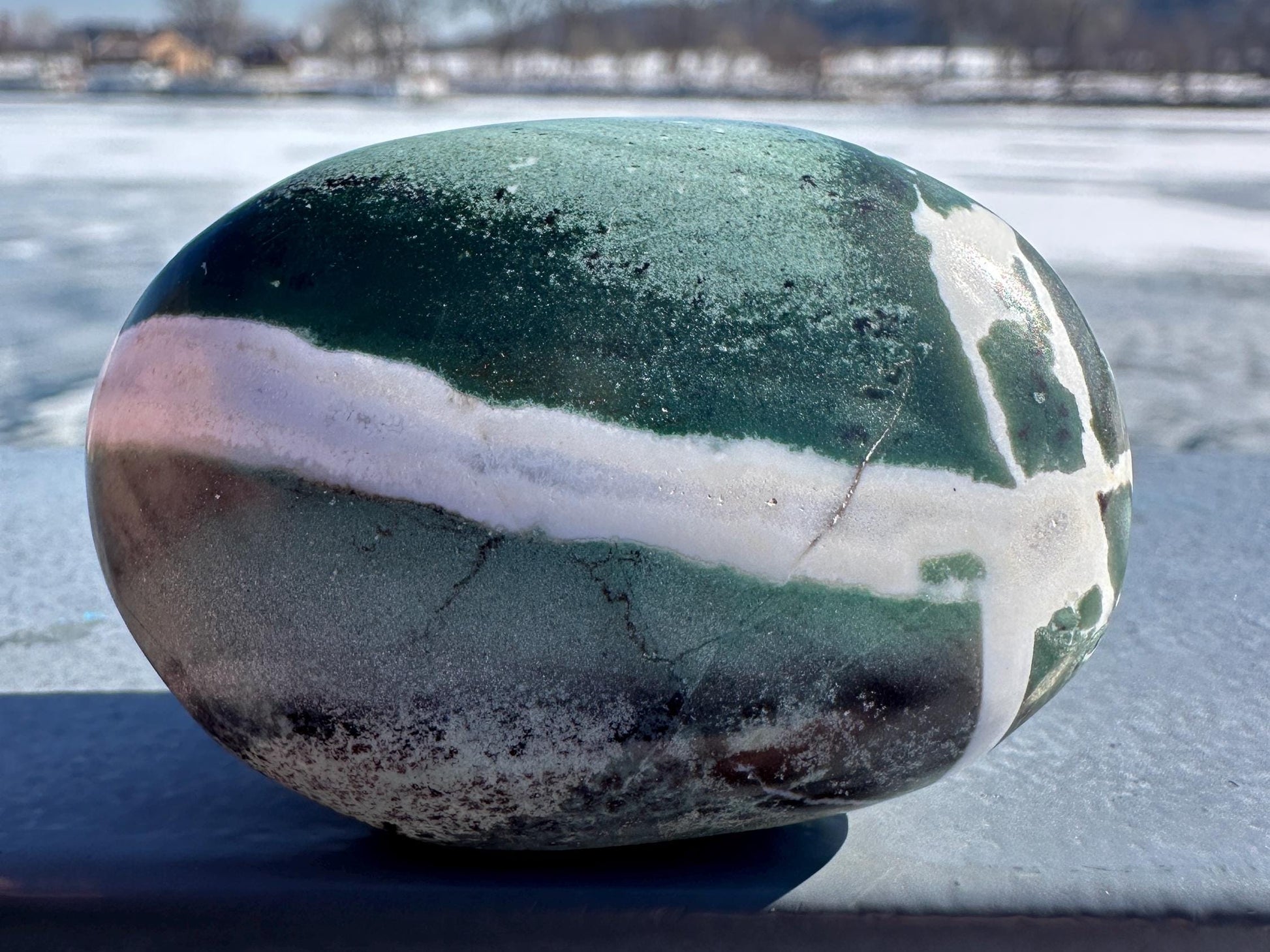 Gorgeous Green Sardonyx Palm Stone | Home Decor | Crystal and Stones