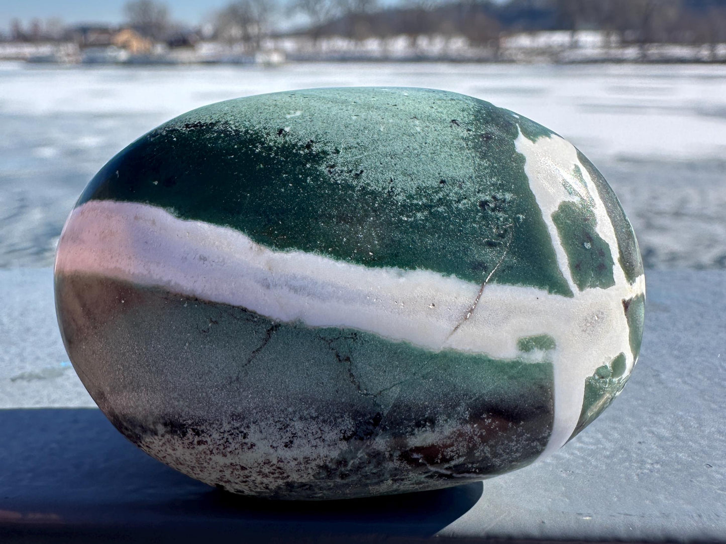 Gorgeous Green Sardonyx Palm Stone | Home Decor | Crystal and Stones