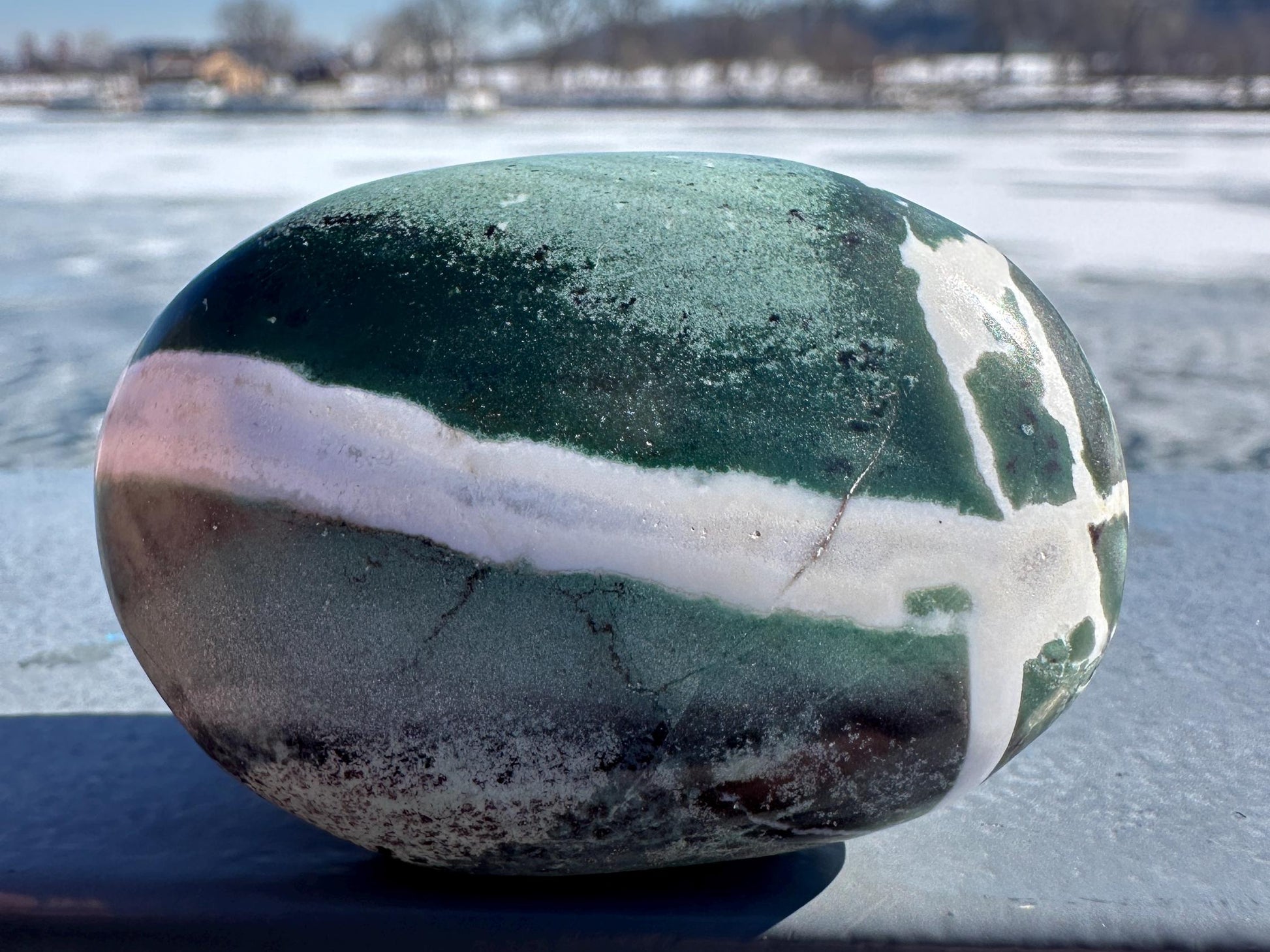 Gorgeous Green Sardonyx Palm Stone | Home Decor | Crystal and Stones